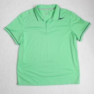 Nike Tennis Polo Shirt Mens XXL Green Athletic Golf Pickleball Outdoor Dri Fit